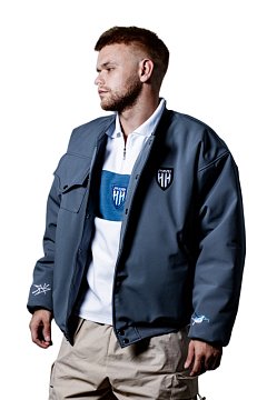 Бомбер мужской серый