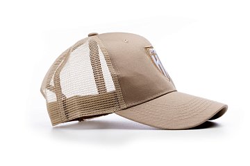 Бейсболка с вышивкой бежевая сетка