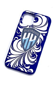 Чехол сувенирный IPhone "Хохлома" синий 